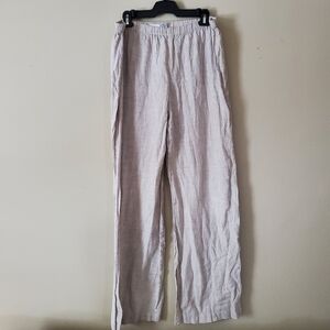Chico's Linen Natural Tone Comfy Elastic Waist Pants Lagenlook Size L / 12 / "2"